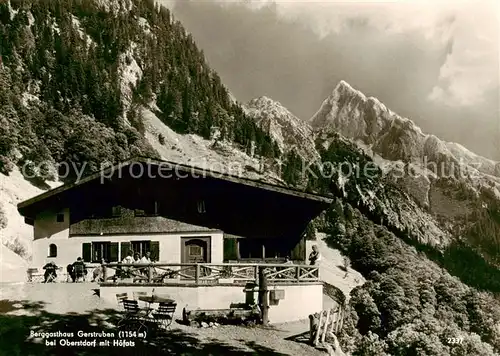 AK / Ansichtskarte  Oberstdorf Berggasthaus Gerstruben mit Hoefats Oberstdorf