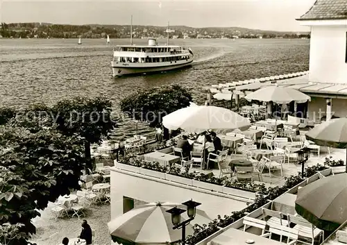 AK / Ansichtskarte  Starnberg_Starnbergersee Strand Hotel Terrassen Cafe Schloss Berg 