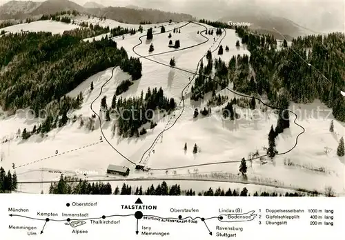 AK / Ansichtskarte  Oberstaufen Skigebiet Huendlealpe Oberstaufen