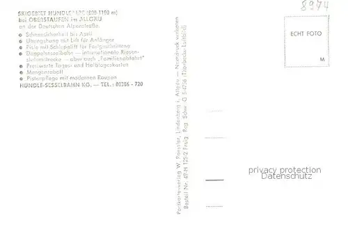 AK / Ansichtskarte  Oberstaufen Skigebiet Huendlealpe Oberstaufen