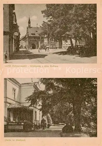 AK / Ansichtskarte  Lahr_Baden Urteilsplatz und altes Rathaus Partie im Stadtpark Lahr_Baden