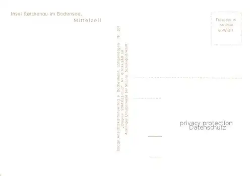 AK / Ansichtskarte 73829104 Insel_Reichenau_Bodensee Mittelzell Fliegeraufnahme 