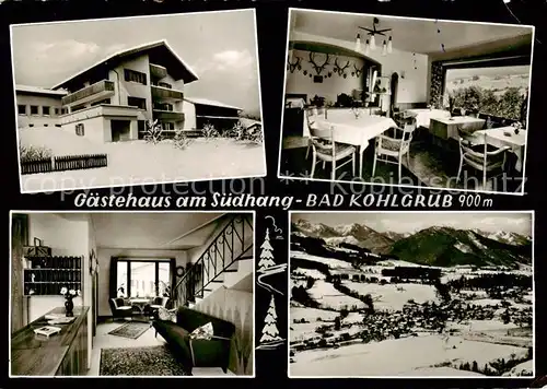 AK / Ansichtskarte 73829109 Bad_Kohlgrub Gaestehaus am Suedhang Gastraeume Panorama Bad_Kohlgrub
