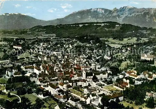 AK / Ansichtskarte  Feldkirch__Vorarlberg_AT Fliegeraufnahme mit den Schweizer Bergen 