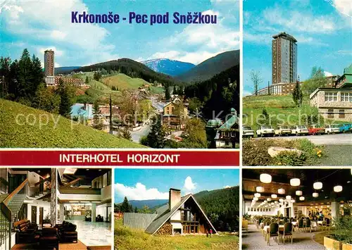 AK / Ansichtskarte 73829118 Pec_pod_Snezkou_CZ Panorama Interhotel Horizont Vstupni hala Restaurace Kaverna  