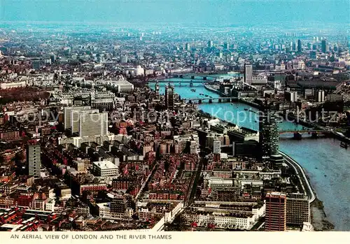 AK / Ansichtskarte 73829151 London__UK Aerial view of London and the River Thames 