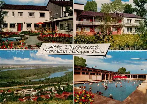 AK / Ansichtskarte 73829170 Bad_Bellingen Hotel Dreilaendereck Panorma Schwimmbad Bad_Bellingen