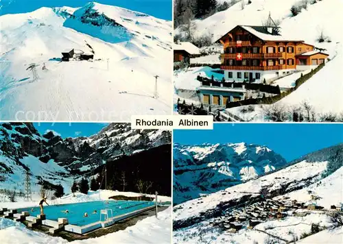 AK / Ansichtskarte Albinen_VS Hotel Rhodania Panorama Schwimmbad Albinen_VS