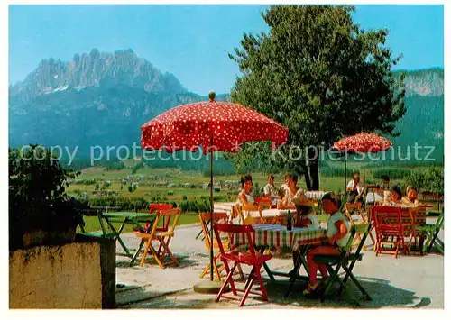 AK / Ansichtskarte 73829191 St_Johann_Tirol Gasthaus zur schoenen Aussicht Terrasse St_Johann_Tirol