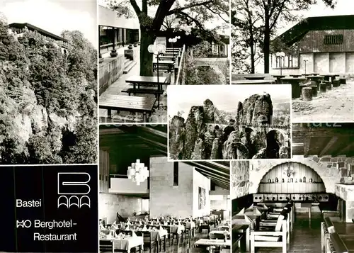 AK / Ansichtskarte  Bastei_Saechsische Schweiz Berghotel Restaurant Gastraeume Teilansichten Bastei_Saechsische Schweiz