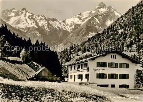 AK / Ansichtskarte 73829281 Gruben_Oberstdorf Cafe und Hotel Garni Gruben Gruben_Oberstdorf