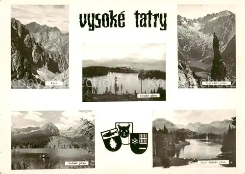 AK / Ansichtskarte 73829303 Vysoke_Tatry_SK Rysy Strbske pleso Popradske pleso Nove Strbske pleso 