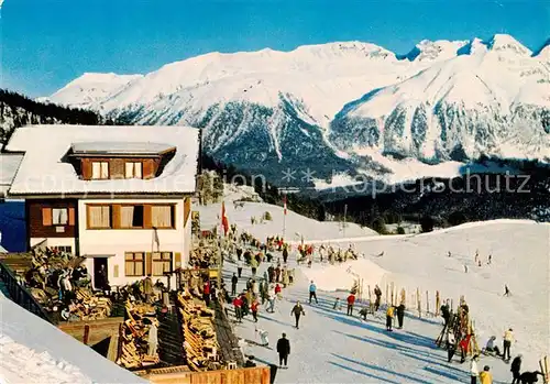 AK / Ansichtskarte St_Moritz_GR Testa Restaurant Salastrains St_Moritz_GR