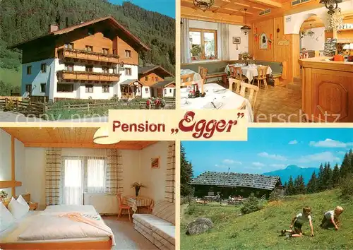 AK / Ansichtskarte  Grossarl_AT Pension Egger Zimmer Gaststube Panorama 