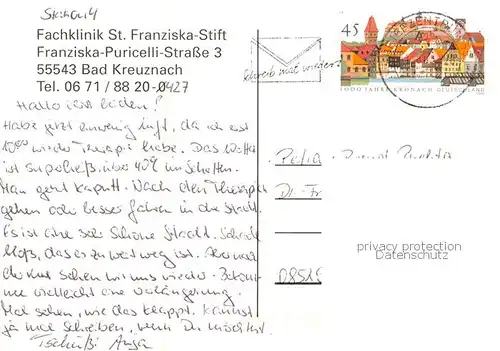 AK / Ansichtskarte 73829443 Bad_Kreuznach Fachklinik St Franziska Stift Bad_Kreuznach