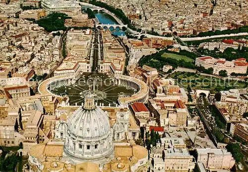 AK / Ansichtskarte 73829484 Vatican_Vaticano_Vatican-City Fliegeraufnahme mit Petersdom 