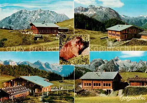AK / Ansichtskarte 73829486 Gotzenalm_1740m_Berchtesgaden Teilansichten Murmeltier 