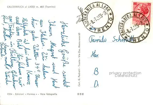 AK / Ansichtskarte Calceranica_al_Lago_Trento_IT Panorama 