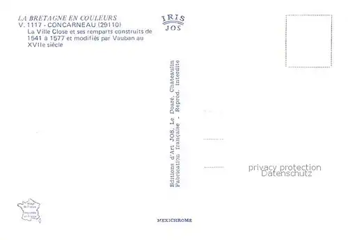 AK / Ansichtskarte Concarneau_29_Finistere la Ville Close et ses remparts construits et ses remparts et modifies par Vauban Vue aerienne 