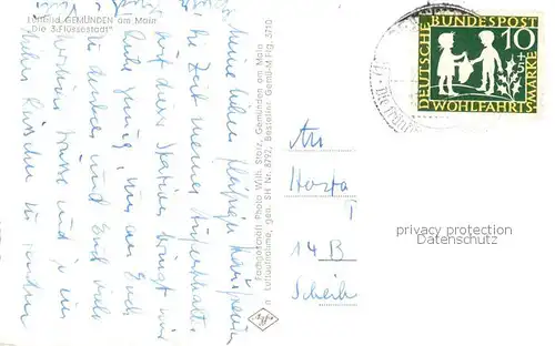 AK / Ansichtskarte Gemuenden_Main Fliegeraufnahme Gemuenden Main