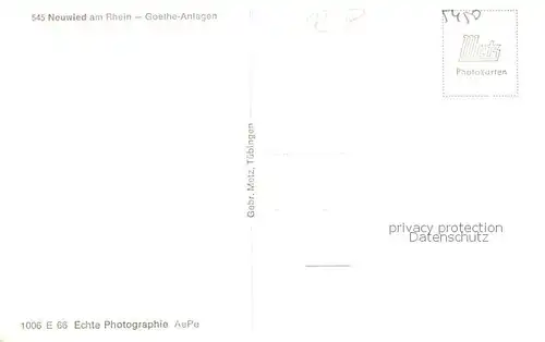 AK / Ansichtskarte Neuwied_Rhein Goethe Anlagen Neuwied Rhein