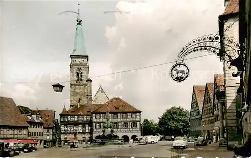 AK / Ansichtskarte Schwabach Marktplatz mit Rathaus und St Johanniskirche Schwabach