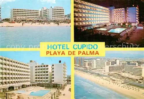 AK / Ansichtskarte 73829668 Playa_de_Palma_Mallorca Hotel Cupido Strand Pool Fliegeraufnahme Playa_de_Palma_Mallorca