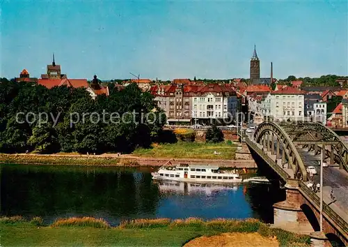 AK / Ansichtskarte  Minden__Westfalen_Weser Wesertor mit Martini Kirche Dom und Marienkirche 