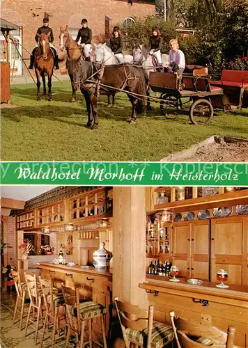 AK / Ansichtskarte  Petershagen_Weser Waldhotel Morhoff im Heisterholz Bar Gaststube Pferdekutsche Petershagen Weser