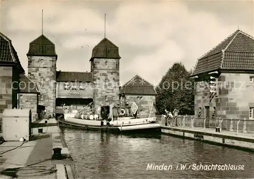 AK / Ansichtskarte  Minden__Westfalen_Weser Schachtschleuse  