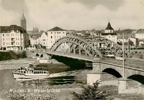 AK / Ansichtskarte 73829750 Minden__Westfalen_Weser Weserbruecke 