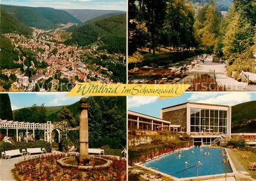 AK / Ansichtskarte  Wildbad_Schwarzwald Panorama Park Freibad Wildbad_Schwarzwald