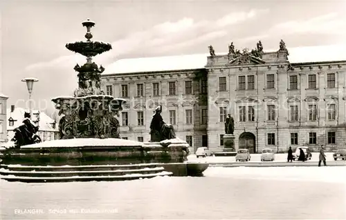 AK / Ansichtskarte  Erlangen Schloss mit Kunstbrunnen Erlangen