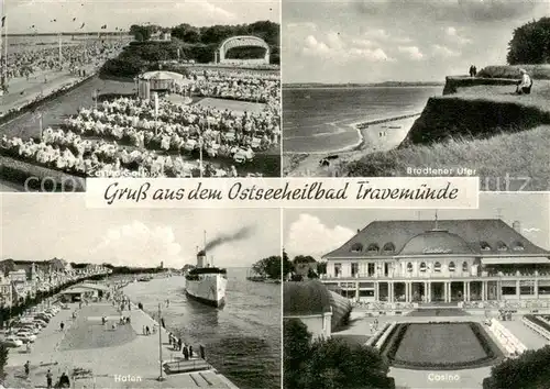 AK / Ansichtskarte  Travemuende_Ostseebad Kurkonzert Brodtener Ufer Hafen Casino Travemuende_Ostseebad