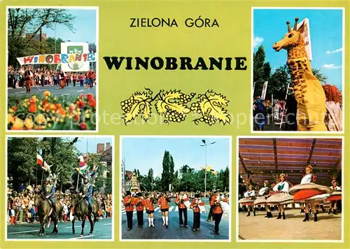 AK / Ansichtskarte  Zielona_Gora_Gruenberg Winobranie Korowod winobraniowy Mlodziezowa kapela kozlarska ze Zbaszyinka Lubuski Zespot Piesni i Tanca 