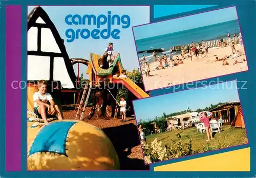 AK / Ansichtskarte 73829915 Groede_NL Camping Groede Spielplatz Strand 