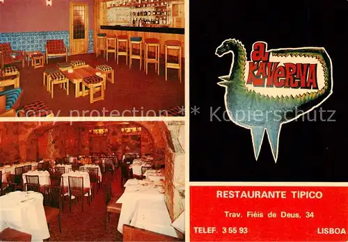 AK / Ansichtskarte 73829917 Lisboa Restaurante Tipico Gastraum Bar Lisboa