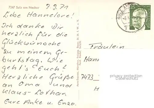 AK / Ansichtskarte Sulz_Neckar Fliegeraufnahme Sulz Neckar