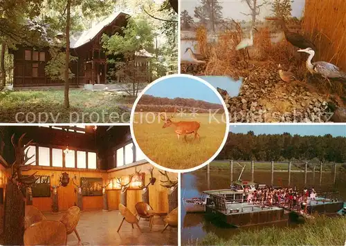 AK / Ansichtskarte Gemenc_Szarvas_HU Restaurant Teilansichten Fahrgastschiff Anlegestelle 