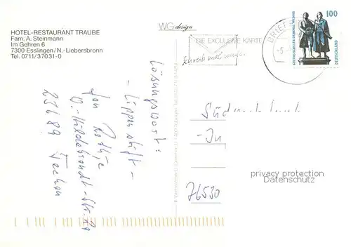 AK / Ansichtskarte Liebersbronn Hotel Restaurant Traube Liebersbronn