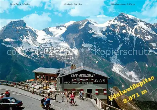 AK / Ansichtskarte Fusch_Grossglocknerstrasse_AT Edelweiss Spitze Cafe Restaurant mit Hohe Dock Klockerin Wiesbachhorn 
