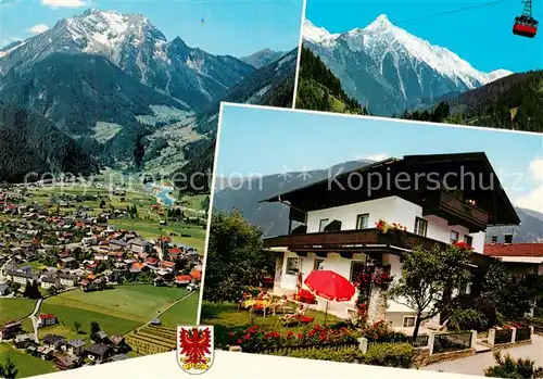 AK / Ansichtskarte Mayrhofen_Zillertal_AT Gaestehaus Lechner Panorama Seilbahn 