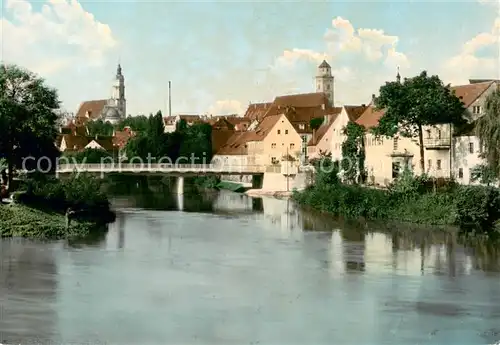 AK / Ansichtskarte Donauwoerth Partie an der Donau mit Kirchen Donauwoerth