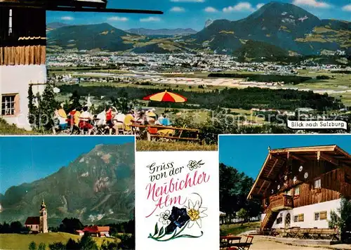 AK / Ansichtskarte Neubichler_Alm_Piding Panorama Kirche 