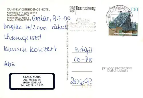 AK / Ansichtskarte Bonn_Rhein Guennewig Residence Hotl Bonn_Rhein