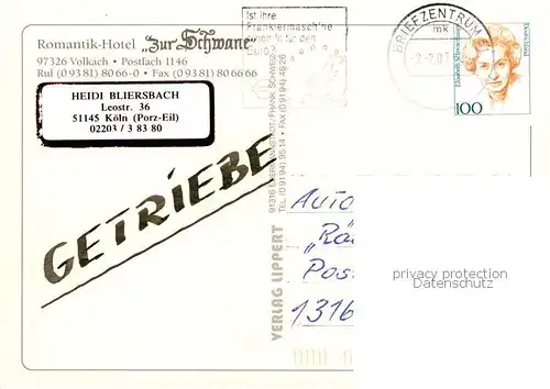 AK / Ansichtskarte Volkach Romantik Hotel Zur Schwane Volkach