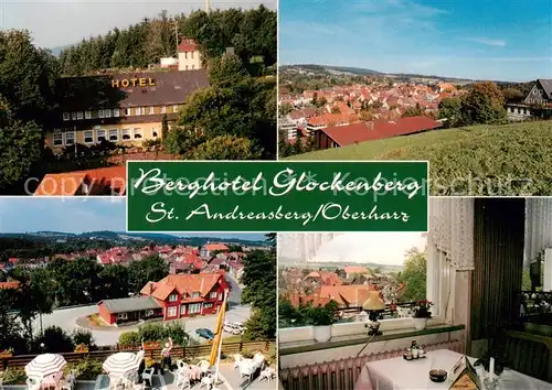 AK / Ansichtskarte St_Andreasberg_Harz Berghotel Glockenberg Panorama Gastraum Terrasse St_Andreasberg_Harz