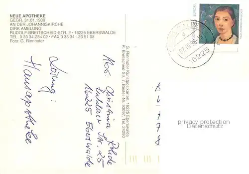 AK / Ansichtskarte Eberswalde Neue Apotheke Eberswalde