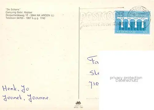 AK / Ansichtskarte Arcen_NL Camping De Schans Restaurant Spielplatz Zeltplatz 