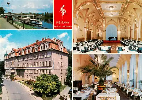 AK / Ansichtskarte Piestany_SK Hotel Slovan Speisesaal Fahrgastschiff Bruecke 